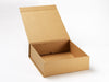 Natural Kraft Medium Gift Box with inner flaps assembled to keep box rigid from Foldabox