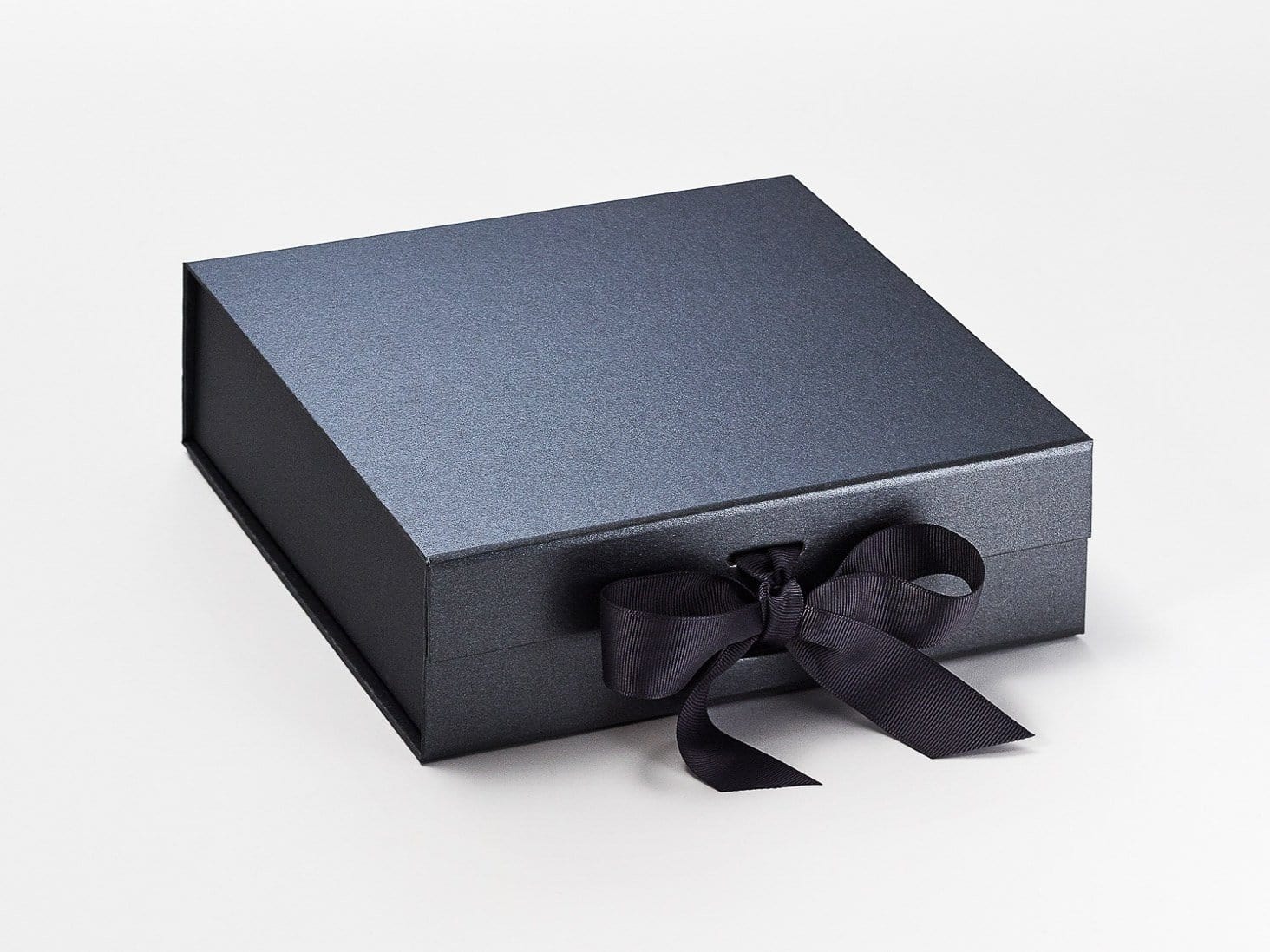 Medium Pewter Luxury Gift Box with changeable ribbon and magnetic closures