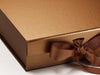 Medium Copper Folding Gift Box Sample Ribbon Detail
