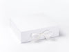 White Large Folding Gift Box Sample with fixed ribbon ties
