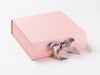 Pale Pink Large Folding Gift Box with Silver Grey Ribbon