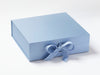 Pale Blue Large Folding Gift Box with Changeable Ribbon