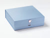 Pale Blue Large Gift Box Featured with Rose Quartz Heart Gemstone Closure