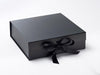 Large Black hamper gift box sample with fixed ribbon