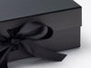 Large black gift box grosgrain ribbon detail from Foldabox