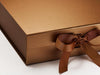 Large Copper Luxury Folding Gift Box Ribbon Detail
