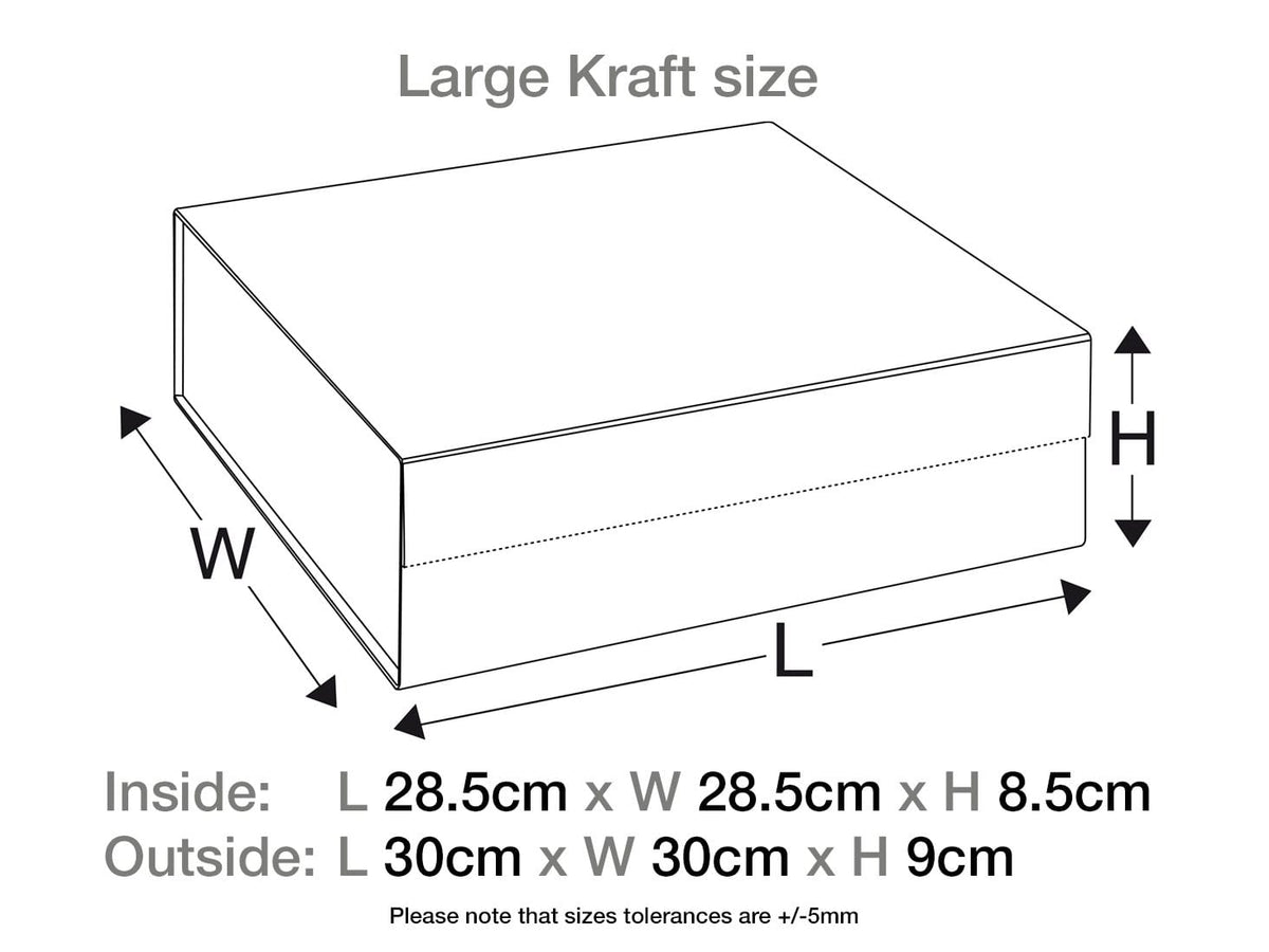Natural Kraft Large Gift Box Sample Assembled Size