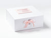 White XL Deep Gift Box with Pale Pink Saddle Stitched Ribbon and Pale Pink Photo Frame