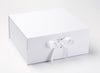 White XL Deep Gift Box with Changeable Ribbon Sample