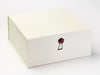Ivory XL Deep Gift Box with Garnet Gemstone Gift Box Closure