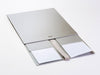 Silver XL Deep Folding Gift Box Supplied Flat with Ribbon