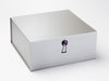 Silver XL Deep Folding Gift Box Featured with Amethyst Gemstone Closure