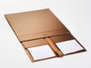 Copper XL Deep Gift Box with Changeable Ribbon Sample Supplied Flat with Ribbon