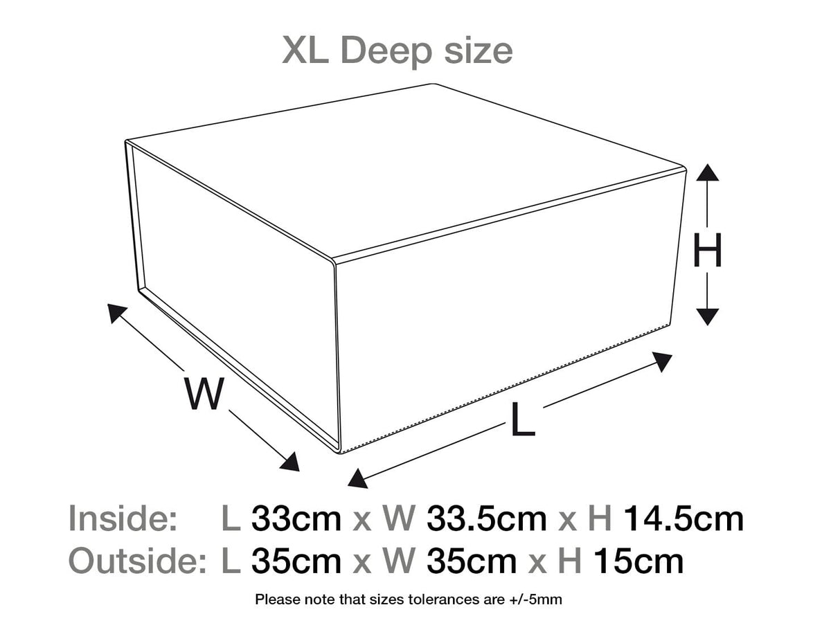 White XL  Deep Gift Box No Ribbon Assembled Size