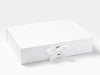 White A3 Shallow Gift Box with Changeable Ribbon