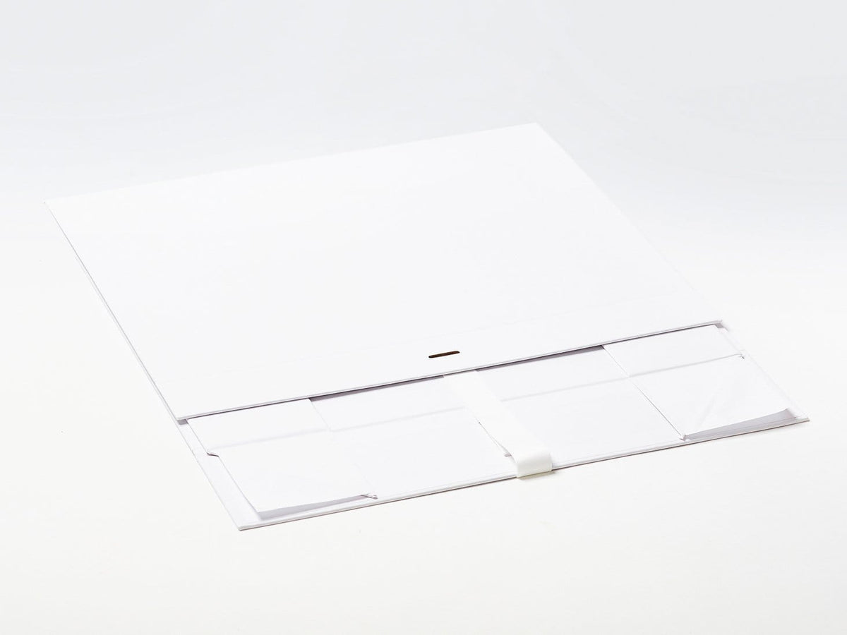 White A3 Shallow Gift Box Sample Supplied Flat with Ribbon