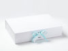 White A3 Shallow Gift Box Featuring Mineral Ice Ribbon Double Bow