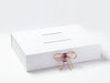 White A3 Shallow Gift Box with Rainbow Organza Ribbon and White Photo  Frame