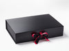Black A3 Shallow Gift Box Featured with Hot Pink Double Ribbon Bow