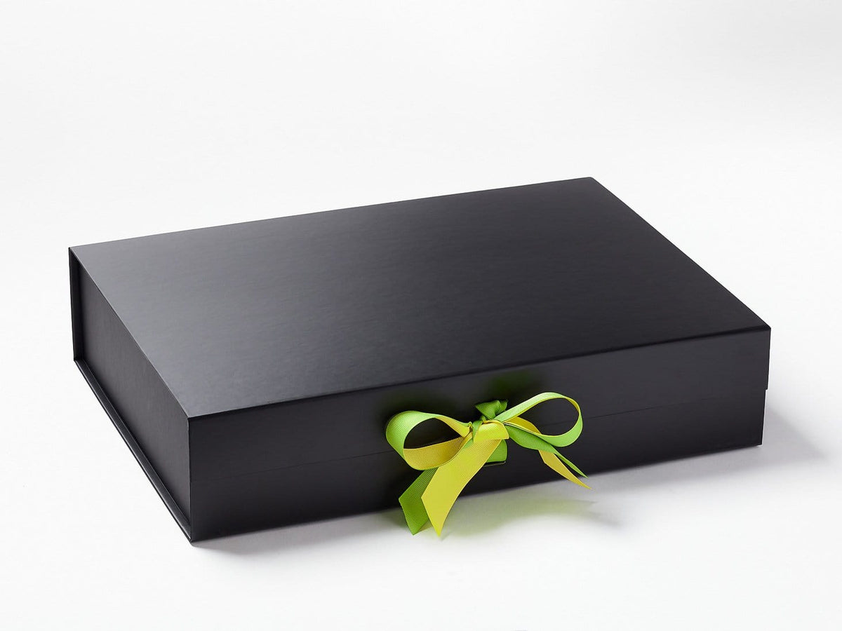 Black A4 Deep Gift Boxes with changeable ribbon