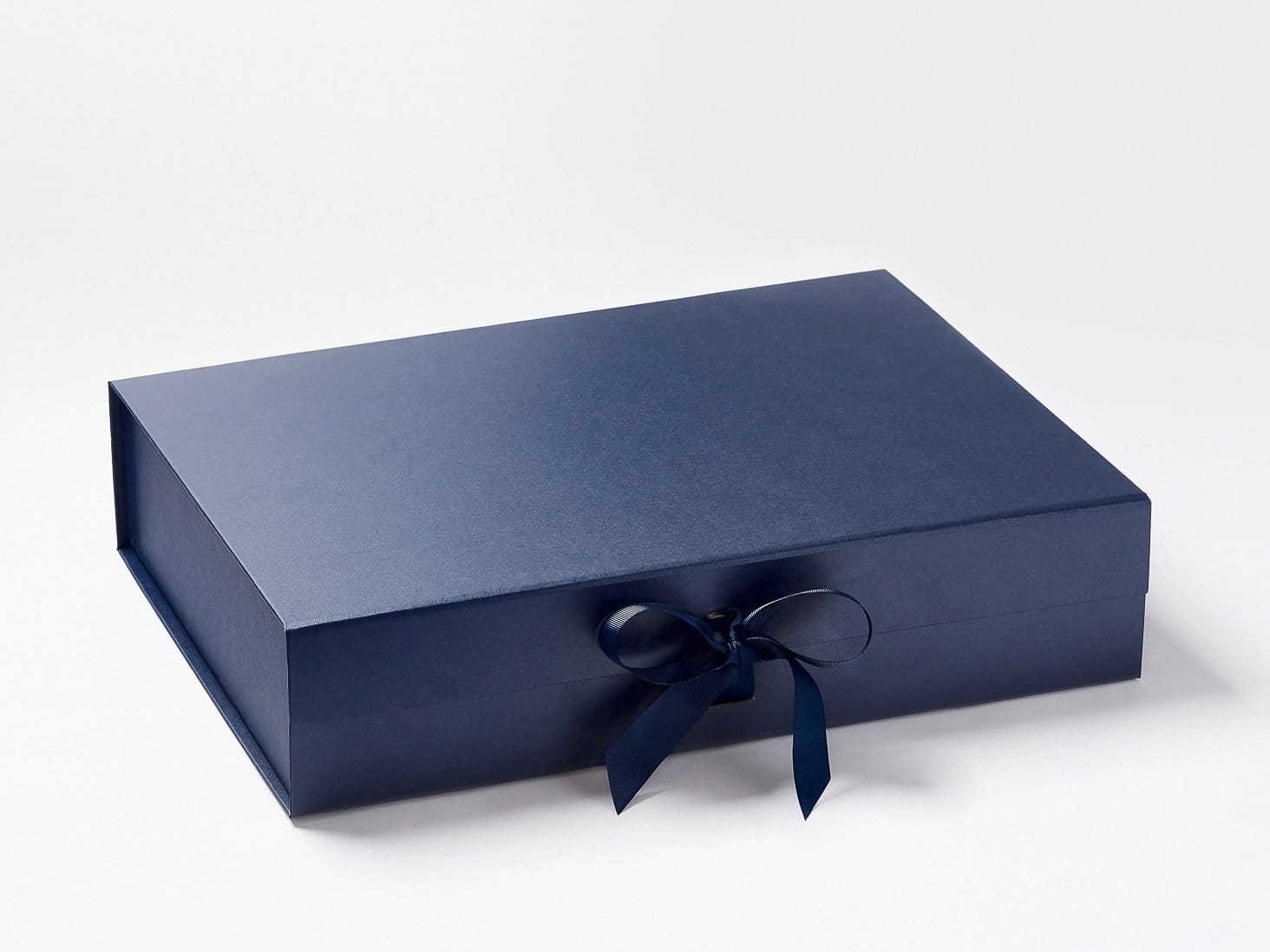 Navy A3 Shallow Gift Box with Changeable Ribbon