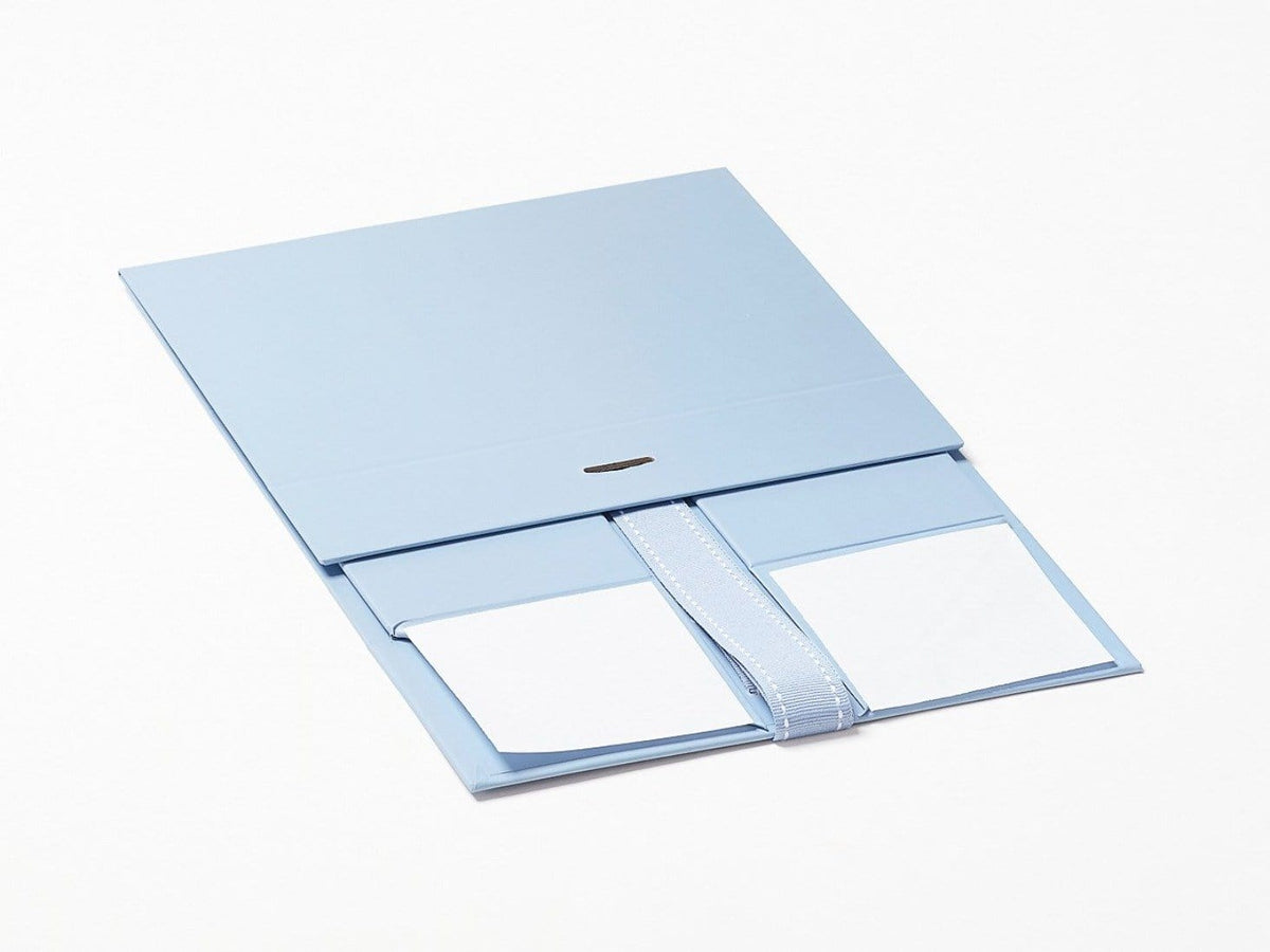 Pale Blue A5 Deep Folding Gift Box Sample Supplied Flat with Ribbon