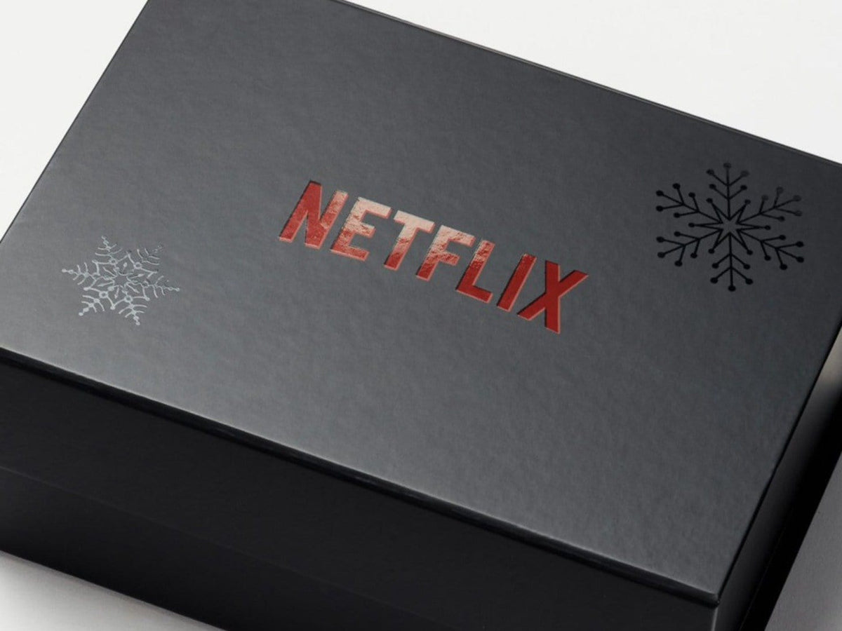 Black A5 Deep Gift Box with 2 Colour Screen Print