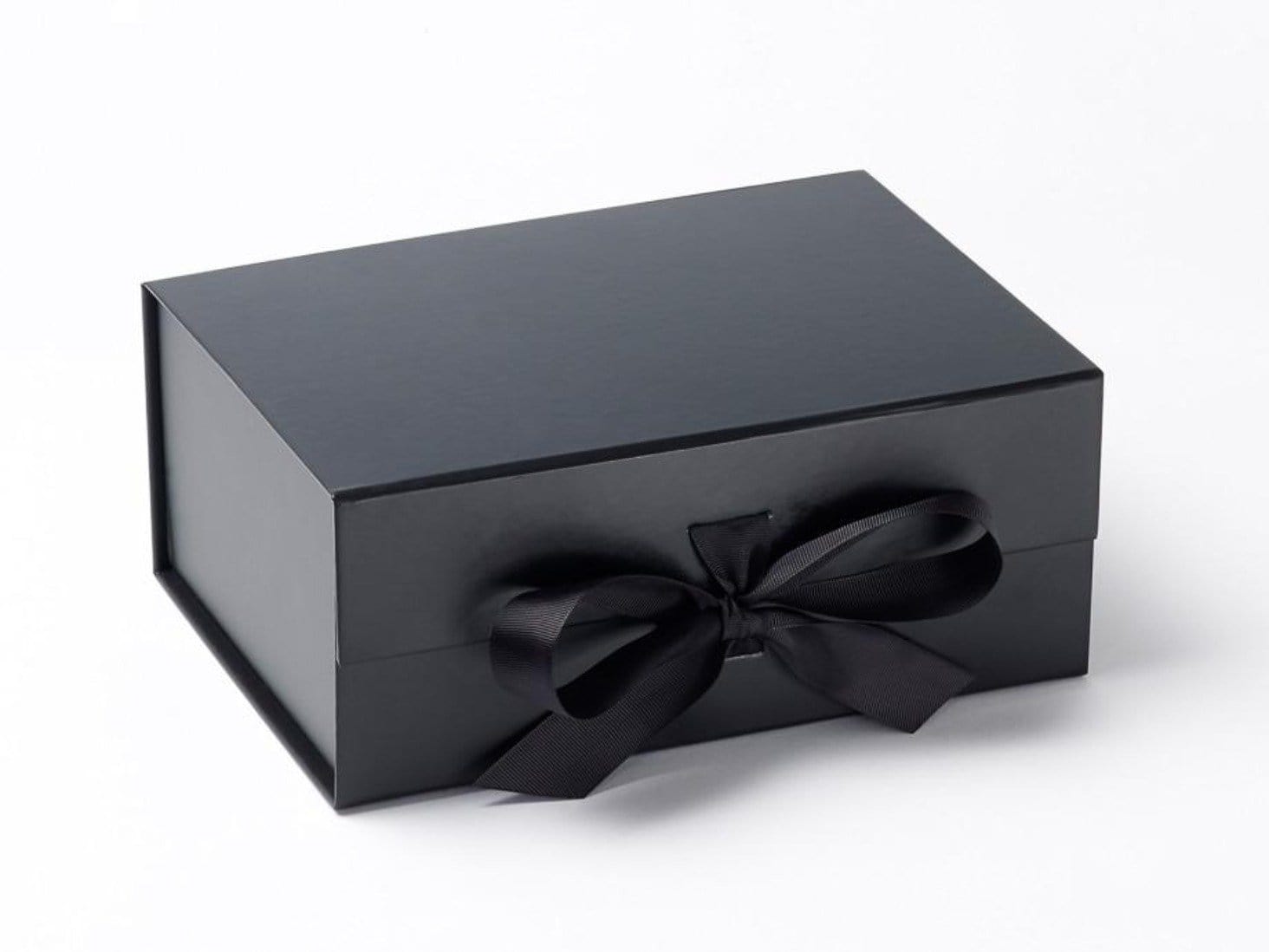 A5 Deep Black Gift Box with Fixed Ribbon 