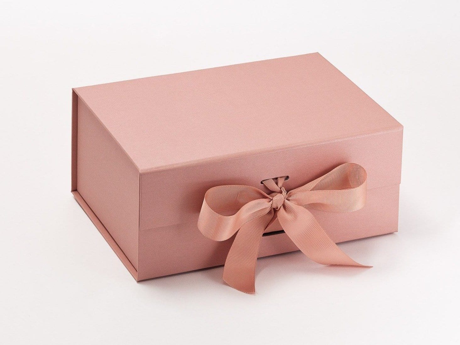 Rose Gold A5 Deep Luxury Folding Gift Box with changeable ribbon