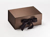 Bronze A5 Deep Luxury Folding Gift Box Sample with changeable ribbon