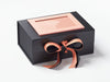 Navy A5 Deep Gift Box with Rose Gold Photo Frame and Rose Gold double Ribbon Bow