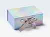 A5 Deep Rainbow Gift Box Sample Supplied with Pale Silver Grey Ribbon