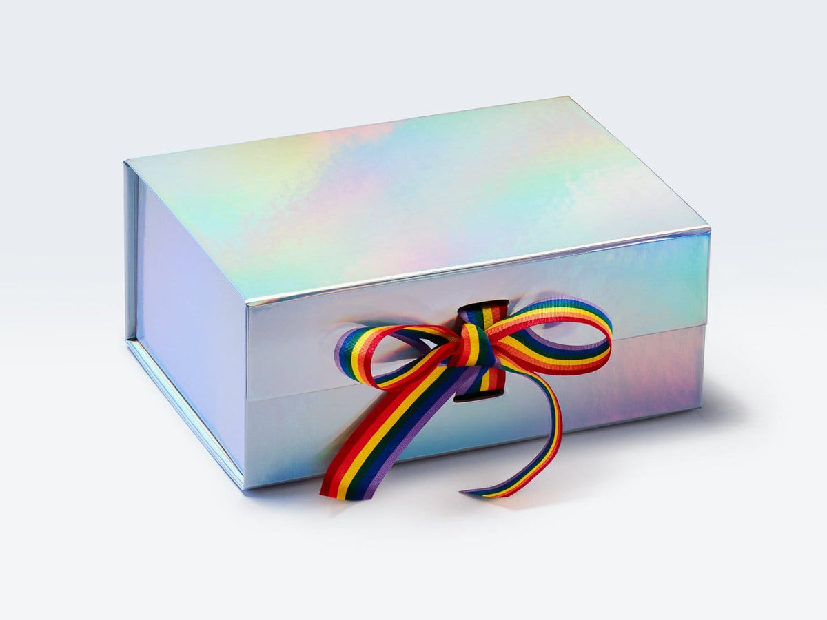 Rainbow Solid Stripe Ribbon Featured on Rainbow Gift Box