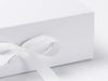 White A4 Deep Gift Box sample fixed ribbon tie detail