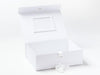 White A4 Deep Gift Box with White Photo Frame Assembled to Inside Lid
