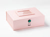 Pale Pink A4  Deep Gift Box with Emerald Green Closure and Pale Pink Photo Frame
