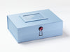 Pale Blue A4 Deep Gift Box with Garnet Gemstone Closure and Pale  Blue Photo Frame