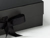 Foldabox UK A4 Deep Black Gift Hamper Box ribbon detail
