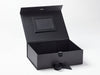 Black A4 Deep Gift Box with Black Photo Frame Affixed to Inside Lid