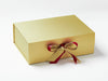 Gold A4 Deeo Gift Box with Beauty Ribbon Double Bow