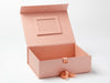 Rose Gold A4 Deep Gift Box with Rose Gold Photo Frame Affixed to Inside Lid