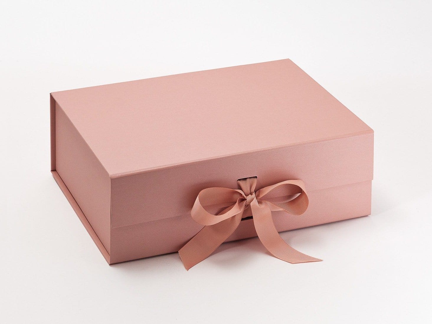 Rose Gold A4 Deep Luxury Folding Gift Box with changeable ribbon