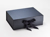 Pewter A4 Deep Luxury Gift Box with changeable ribbon