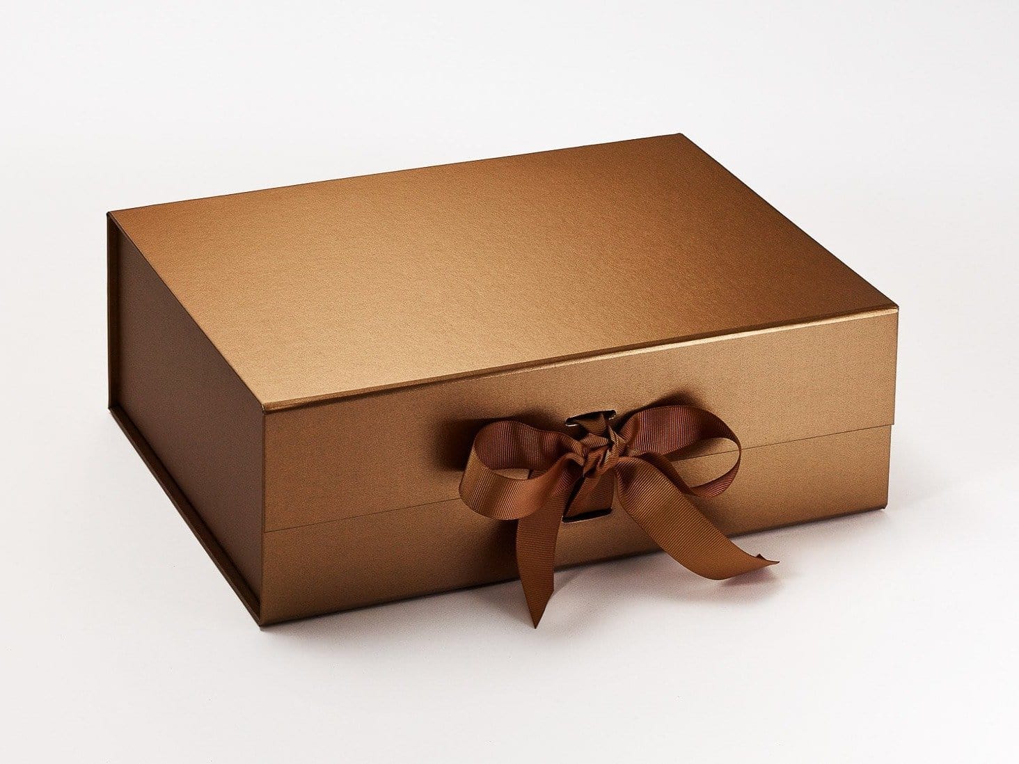 Copper A4 Deep Luxury Folding Gift Box with Changeable Ribbon