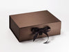 Bronze A4 Deep Folding Gift Box Sample with changeable ribbon