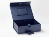 Navy Blue A4 Deep Gift Box with Navy Blue Photo  Frame Affixed to Inside Lid