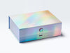 Holographic Rainbow A4 Deep Gift Box Featured with Rainbow Moonstone Decorative Closure