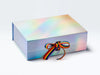 Holographic Rainbow A4 Deep Gift Box Featured with Rainbow Stripe Ribbon