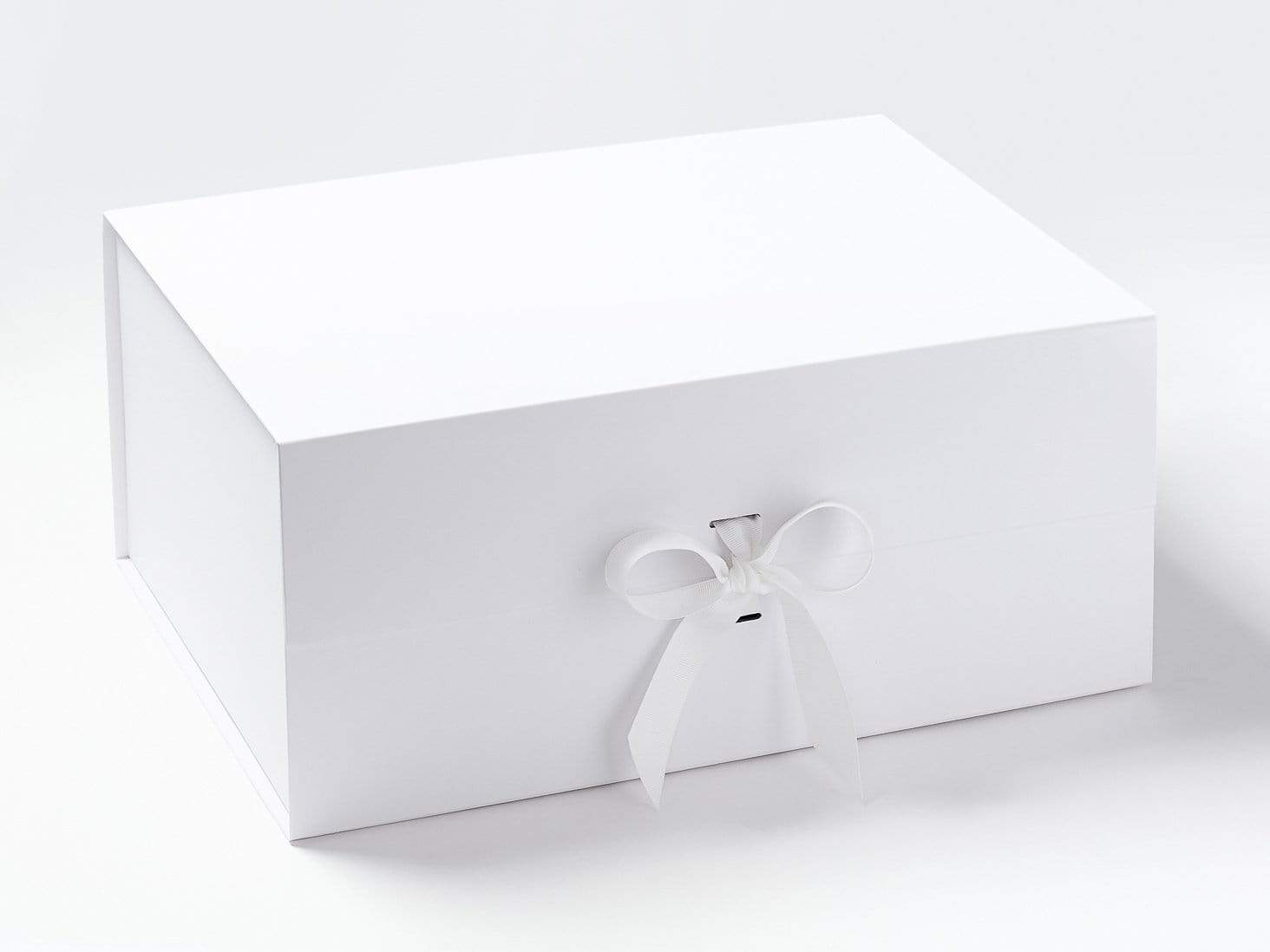 White A3 Deep Gift Box Assembled with supplied ribbon