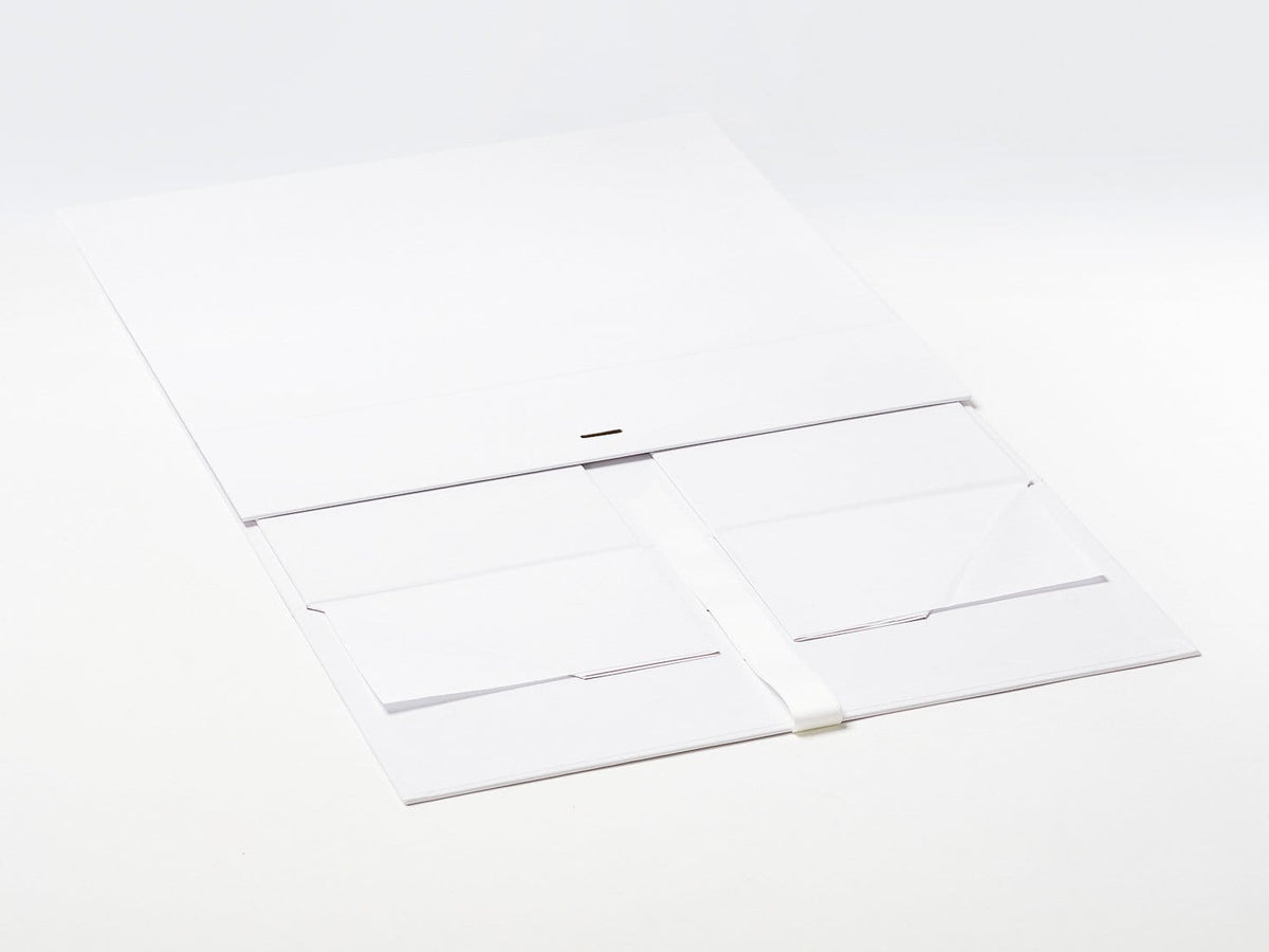 White A3 Deep Gift Box Sample Supplied Flat with Ribbon
